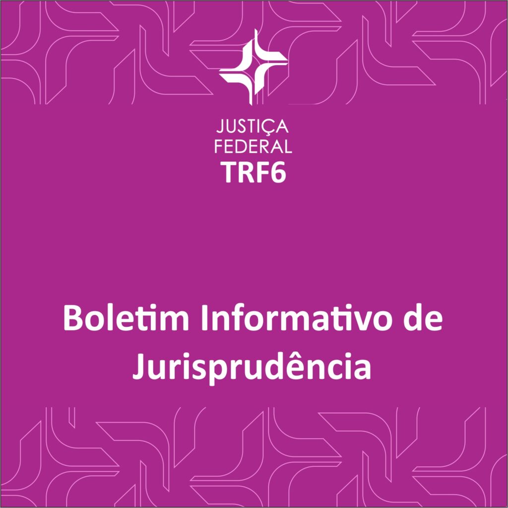 Imagem vertical, com o fundo na cor roxa, com a frase "Boletim Informativo de Jurisprudência.