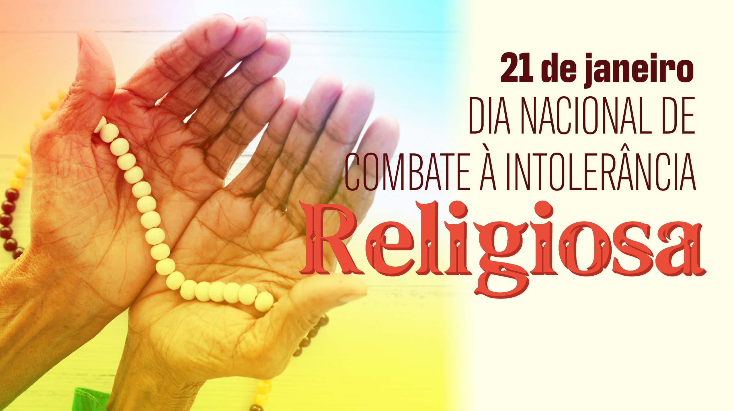 Ilustração de uma mão aberta em tons de cinza sobreposta a ondas azuis e fundo de papel pautado. A imagem simboliza resistência e combate à intolerância religiosa, homenageando a memória de Mãe Gilda. A arte integra a campanha pelo Dia Nacional de Combate à Intolerância Religiosa.